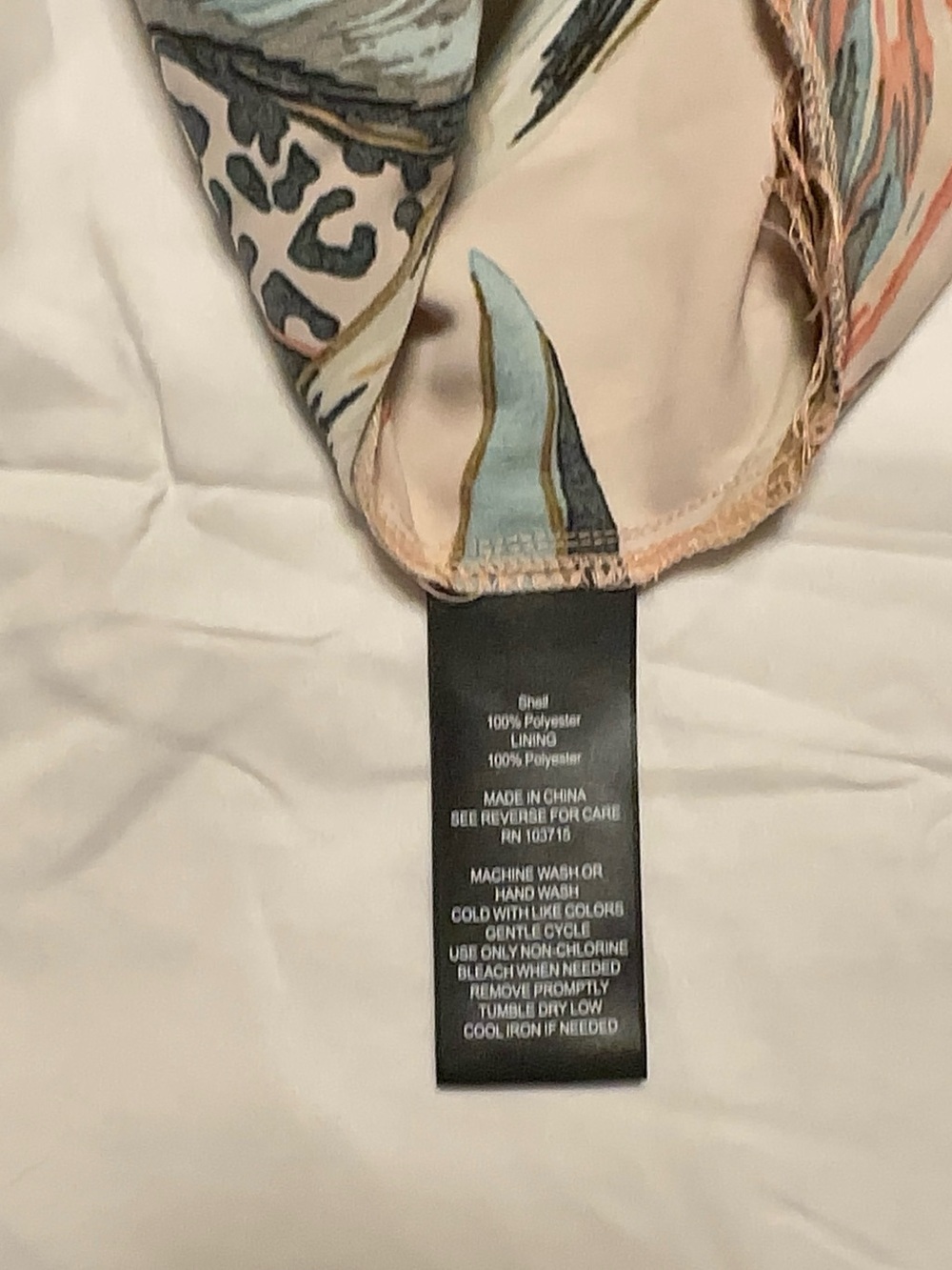 Nicole Miller Tropical Botanical Leopard Print Open Back Long Sleeve Dress Large - Picture 9 of 9
